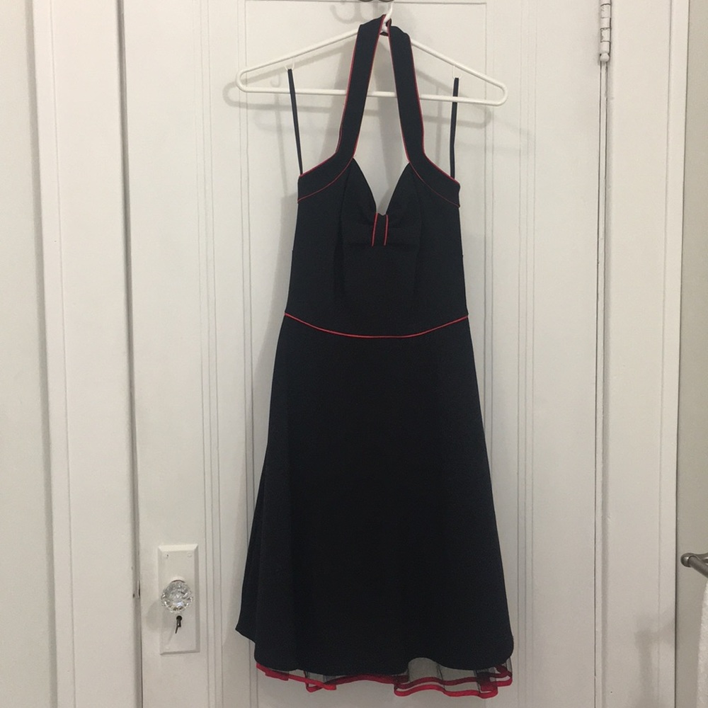 Pulse: Pinup style black dress with red trim